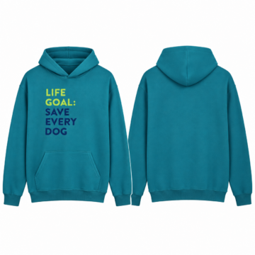 Turquoise and Navy Graphic Pullover Hoodie