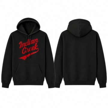 Black and Red Graphic Pullover Hoodie