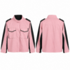 Pink and Black Utility Field Jacket with Stand Collar