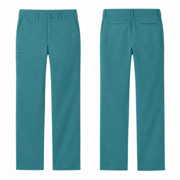 Turquoise and Navy Straight-Fit Pants